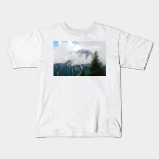 Low Cloud Over Carnic Alps Near Sauris Kids T-Shirt